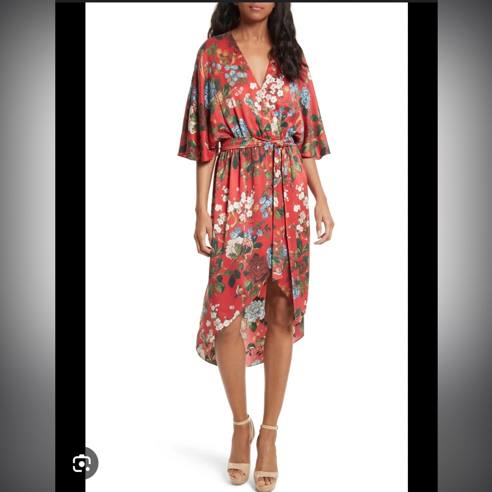 Alice + Olivia Clarine Floral Print wrap dress